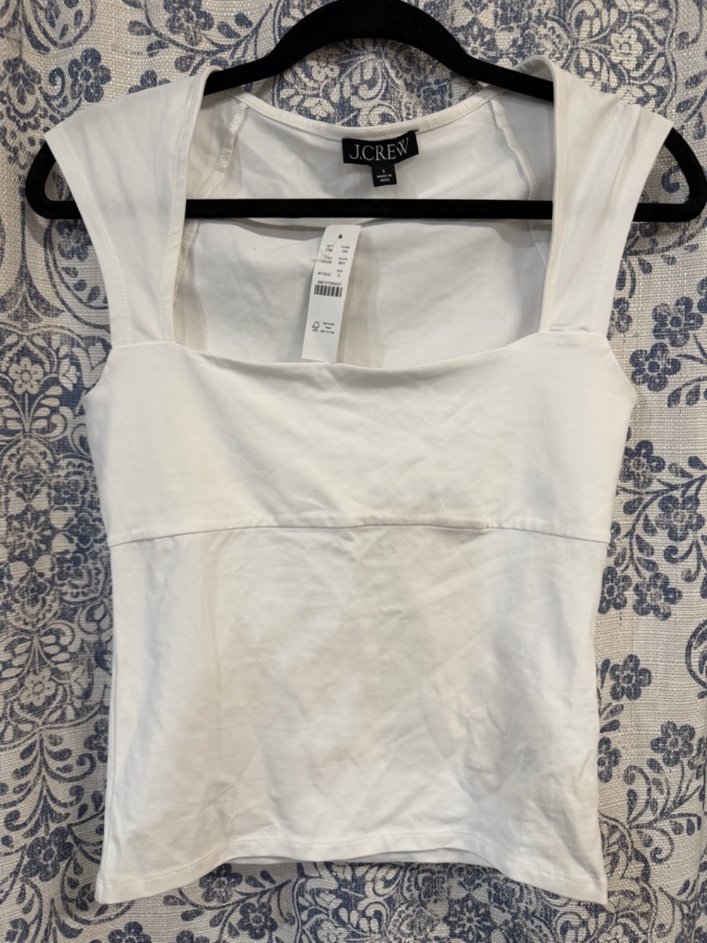 J.Crew White Square-Neck Tank with Wide Straps